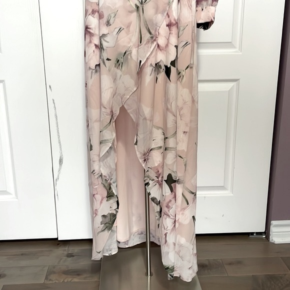 One Shoulder Chiffon Floral Dress - Picture 3 of 5